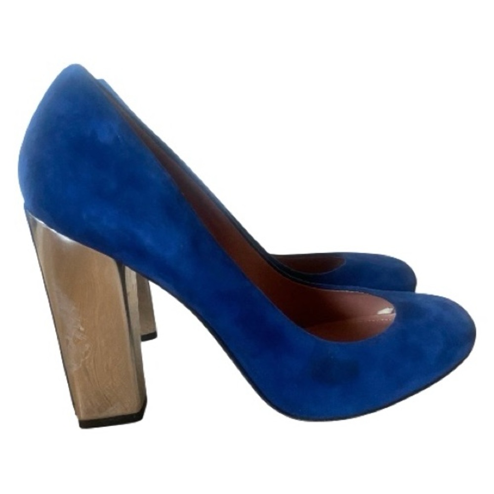 Sigerson Morrison Suede  Pumps
Metallic Mirror Heel Designer Heels Sz 7 - Picture 4 of 13